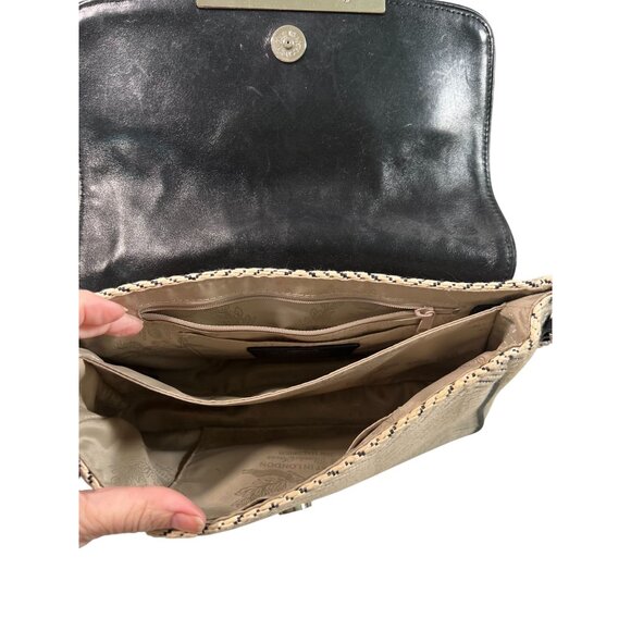 My Flat In London Shoulder Bag, Ivory Chevron Chain Strap and Black Bow Detail - Picture 6 of 10